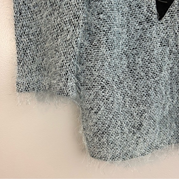 Jamie Sadock Vintage 80's Pale Blue Fringe Pullover Sweater Size Medium - Picture 8 of 9